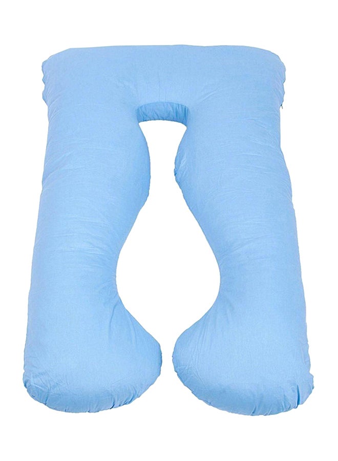 U-Shaped Maternity Pillow Cotton Blue 120x80cm