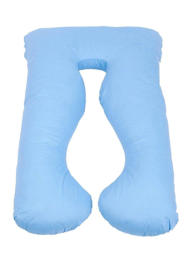 U-Shaped Maternity Pillow Cotton Blue 120x80cm 