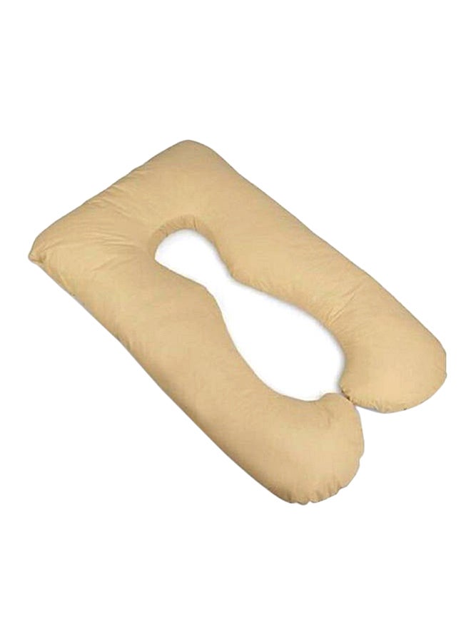 U-Shaped Maternity Pillow Cotton Beige 120x80cm 