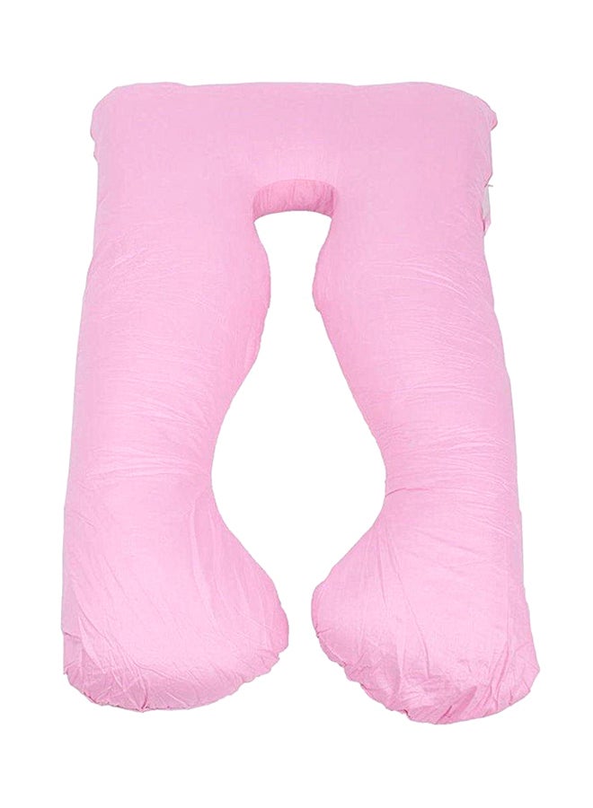 U-Shaped Maternity Pillow Cotton Pink 140x80cm  - Image 1