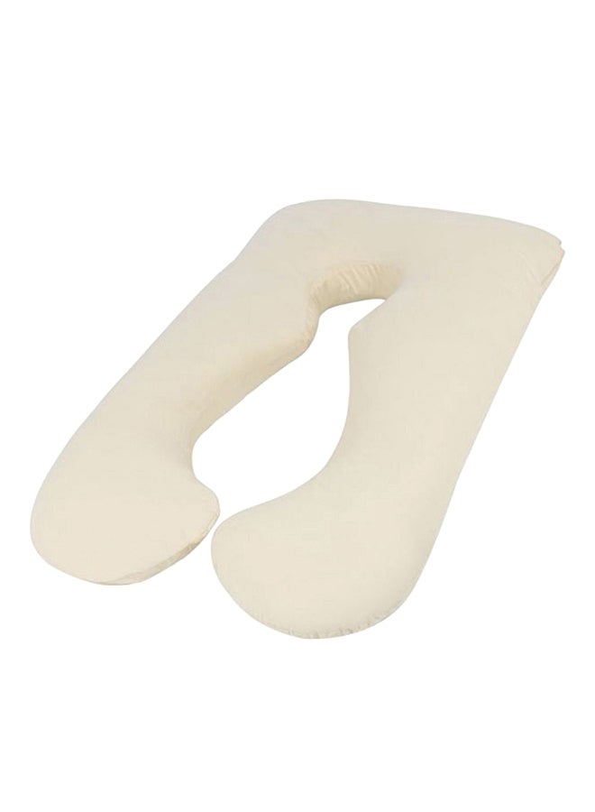 U-Shaped Maternity Pillow Cotton White 120x80cm