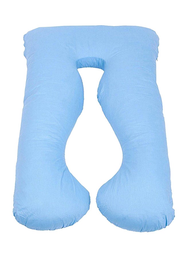 U-Shaped Maternity Pillow Cotton Blue 120x80cm 