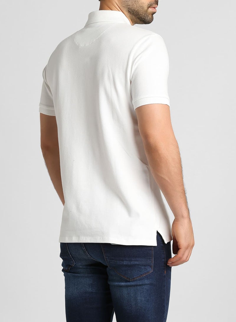 Iconic Short Sleeves Polo T-Shirt White - Image 2