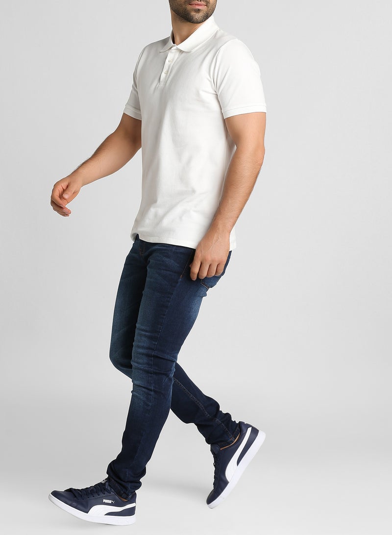 Iconic Short Sleeves Polo T-Shirt White - Image 3
