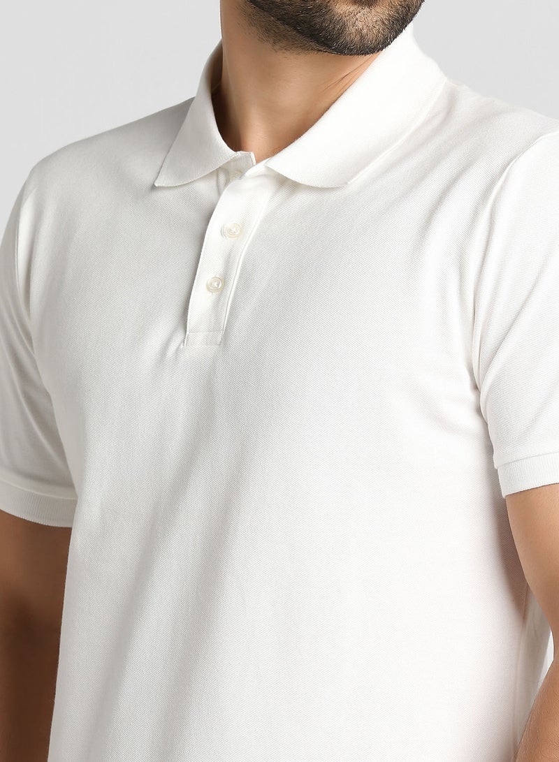 Iconic Short Sleeves Polo T-Shirt White - Image 4
