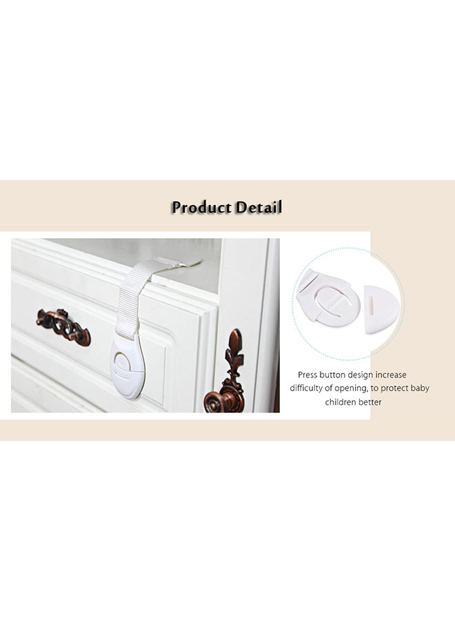 10-Piece Child Safety Lock White 21centimeter - Image 3