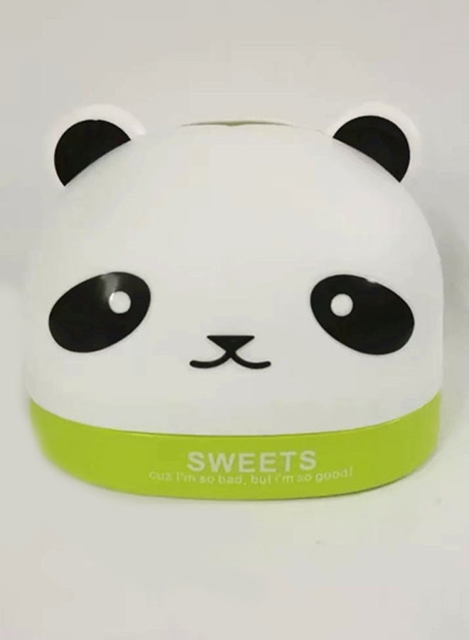 Panda Shaped Tissue Box White/Green 16.7x14.6x13centimeter - Image 2