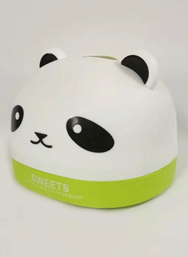 Panda Shaped Tissue Box White/Green 16.7x14.6x13centimeter - Image 3