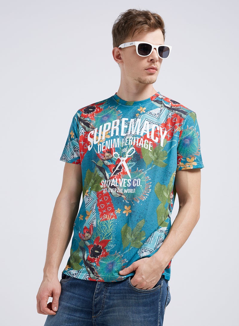 Six Valves Round Neck T-Shirt Green  - Image 1