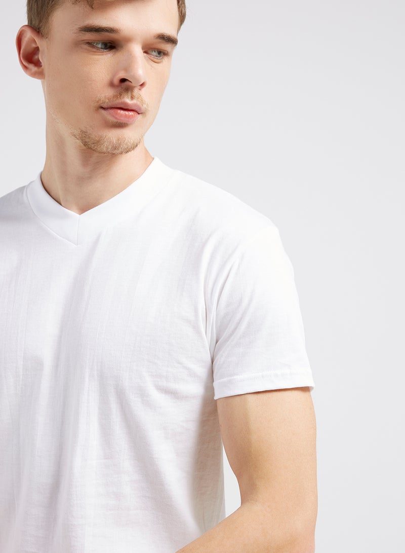 BYC V-Neck Short Sleeves T-Shirt White  - Image 4