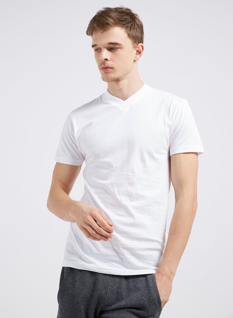 BYC V-Neck Short Sleeves T-Shirt White  - Image 1