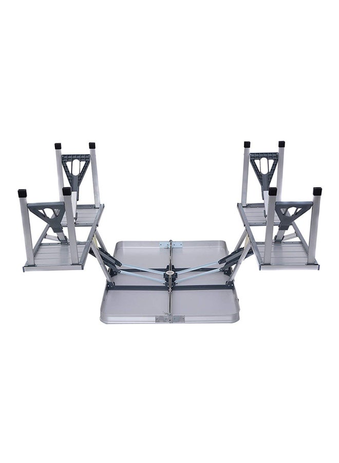 Generic 4-Seat Outdoor Portable Picnic Table Silver  - Image 2