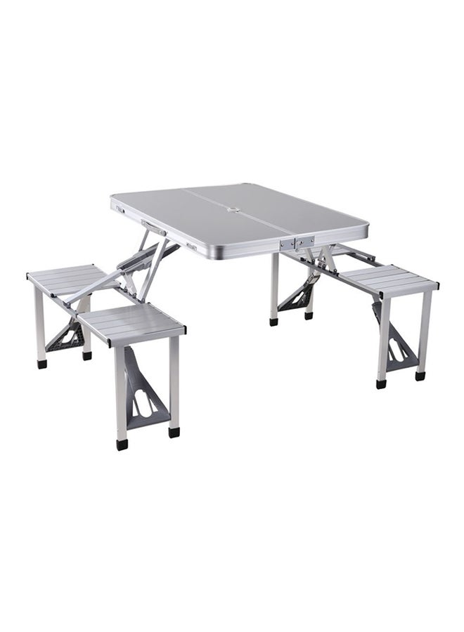 Generic 4-Seat Outdoor Portable Picnic Table Silver  - Image 3