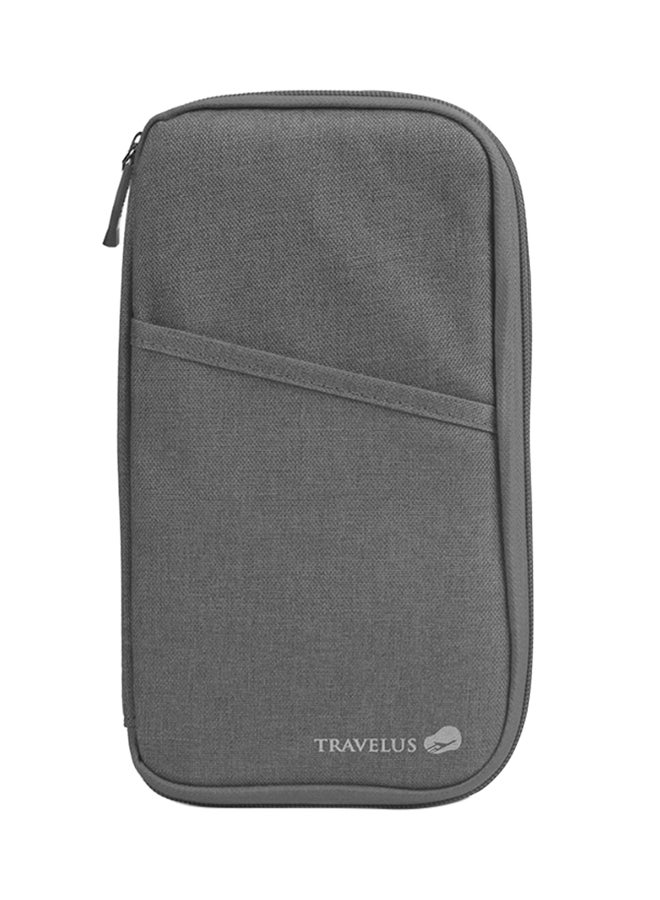 Travelus - Zipper Closure Passport Ticket Holder Grey - Image 1