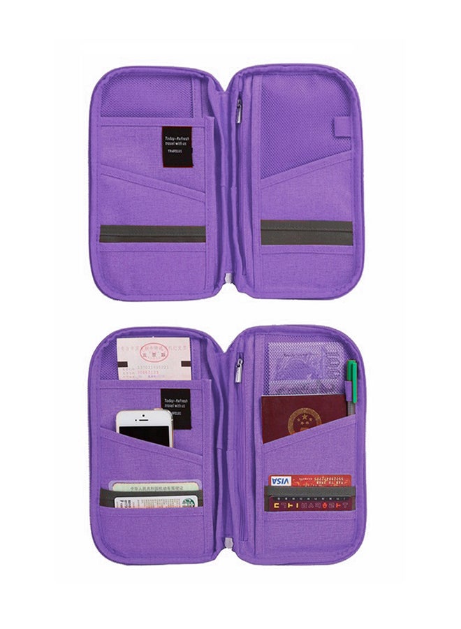 Travelus Zipper Closure Passport Ticket Holder Purple  - Image 2