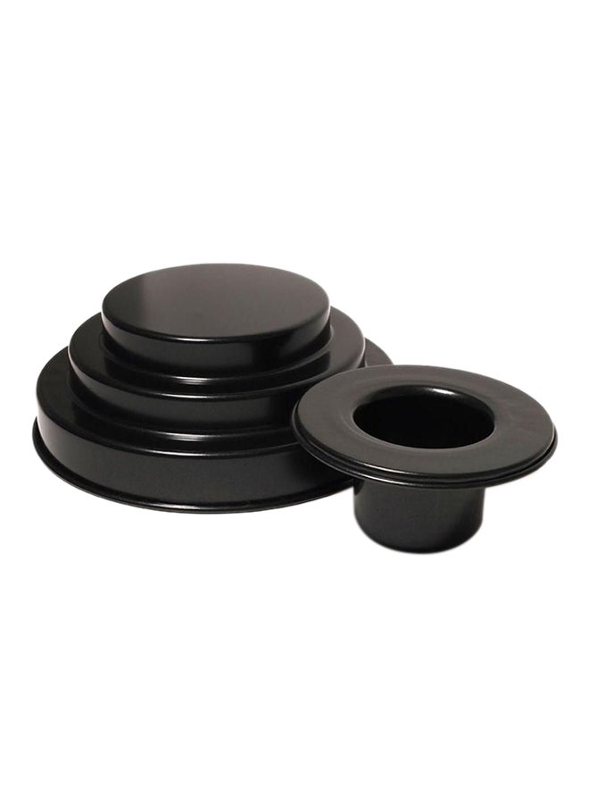 2-Piece 3-Tier Fill And Bake Pan Set Black 10x10.5inch