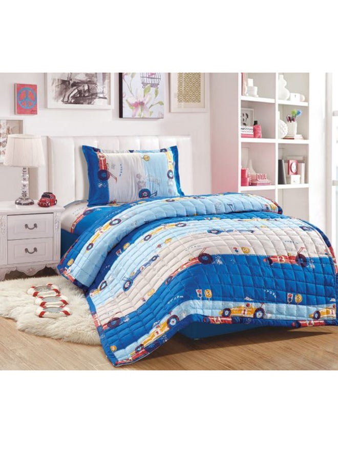3-Piece Comforter Sets Microfiber Blue/White Single