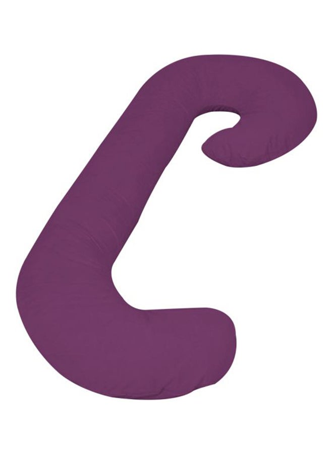 مازر كومفورت وسادة مريحة بتصميم حرف C للحوامل مايكروفايبر أرجواني 150x62x25سم