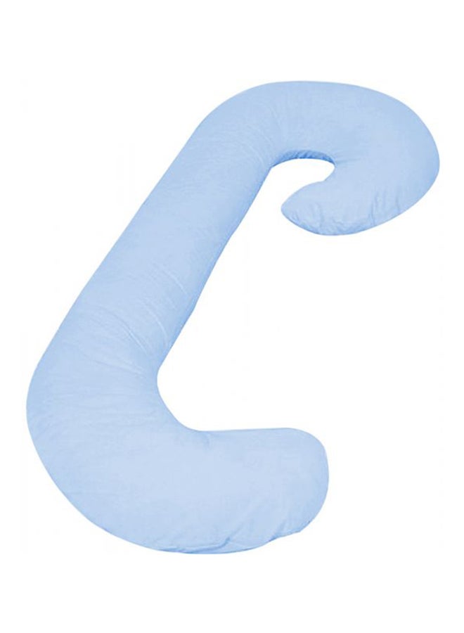 مازر كومفورت وسادة مريحة بتصميم حرف C للحوامل مايكروفايبر أزرق سماوي 150x62x25سم