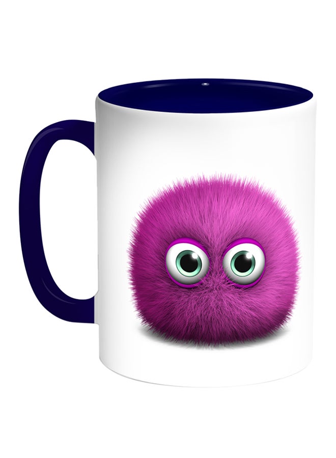 Decalac Colourful Monster Printed Coffee Mug White/Blue