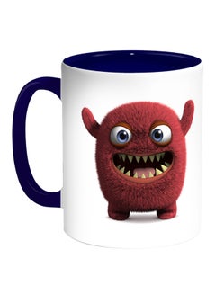 Decalac Colourful Monster Printed Coffee Mug White/Blue 