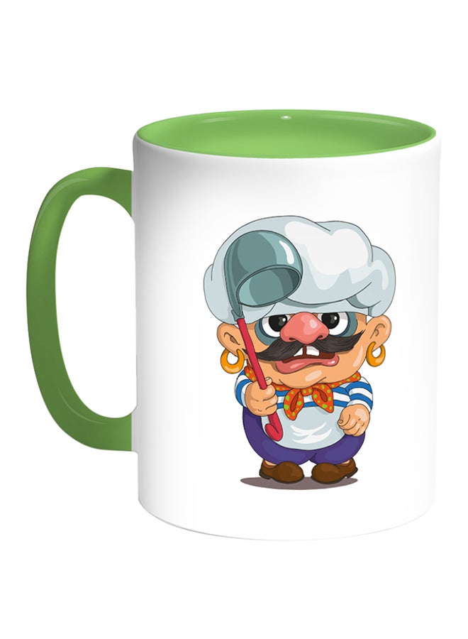 Decalac Cooker Printed Coffee Mug White/Green