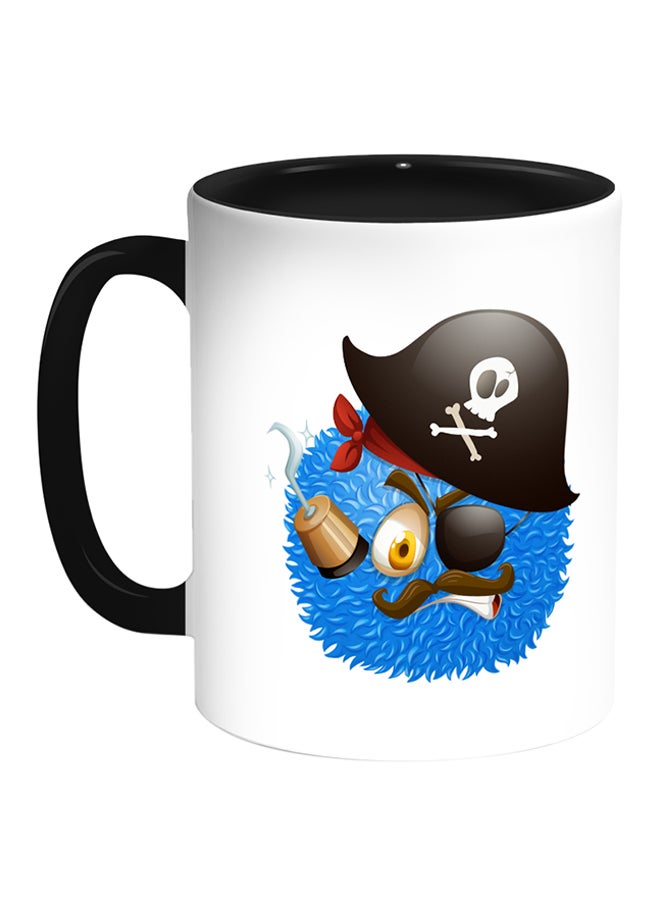 مج قهوة بطبعة وحش ملوّنة أبيض/ أسود