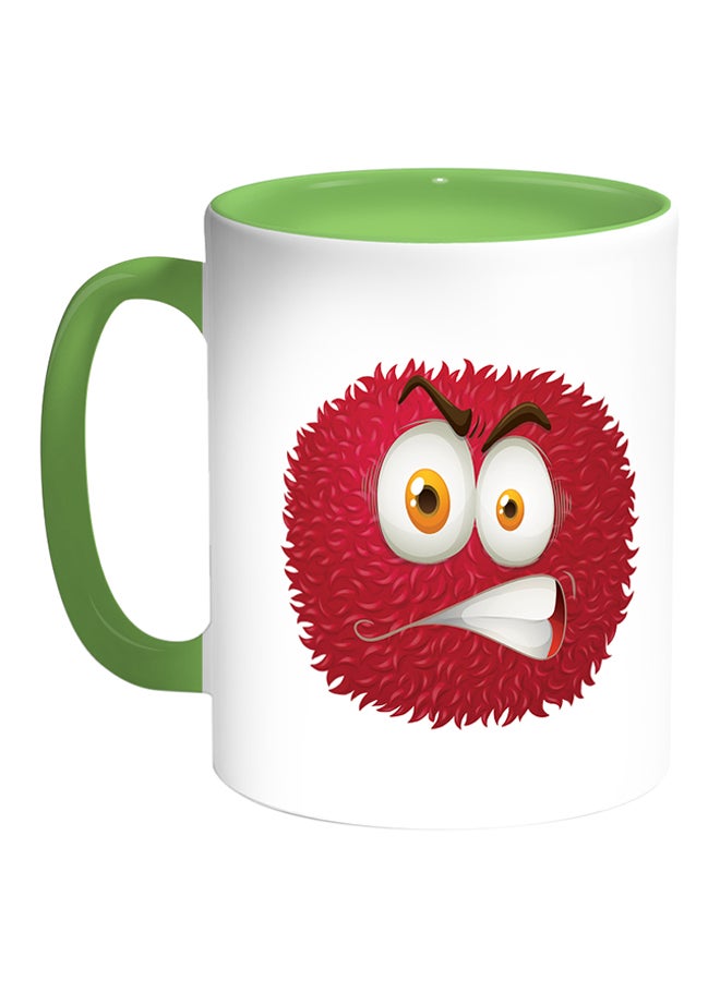 ديكالاك مج قهوة بطبعة وحش ملوّنة أبيض/أخضر