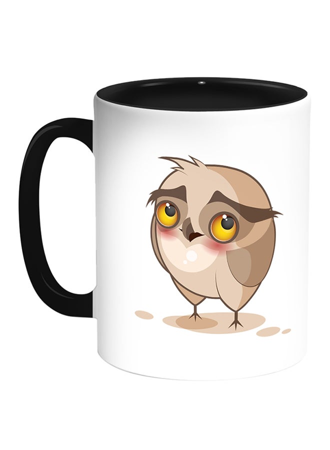 Decalac Owl Printed Coffee Mug White/Black