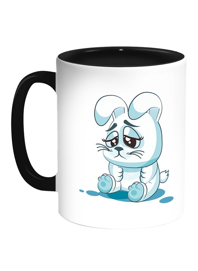 Decalac Rabbit Printed Coffee Mug White/Black 