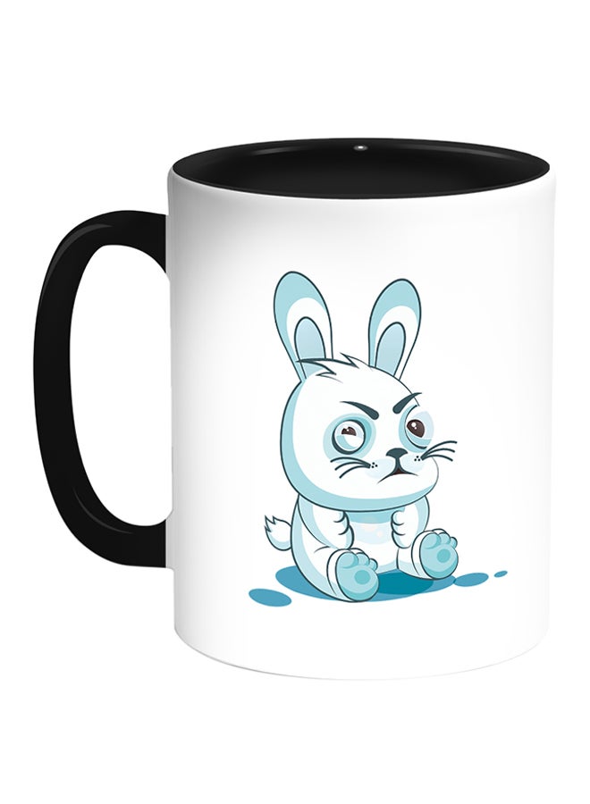 Decalac Rabbit Printed Coffee Mug White/Black 