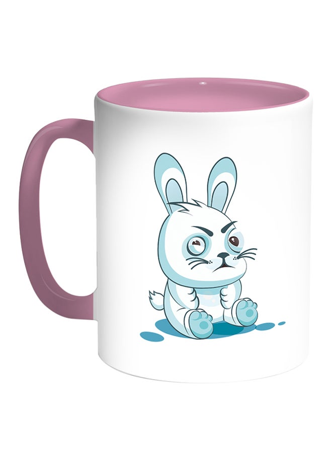 Decalac Rabbit Printed Coffee Mug White/Pink