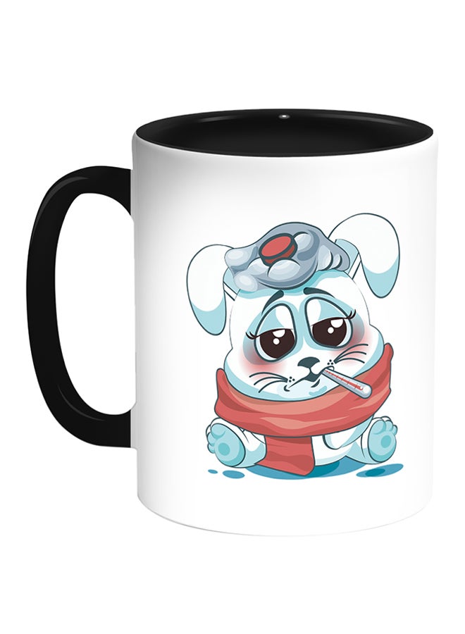 Decalac Rabbit Printed Coffee Mug White/Black 