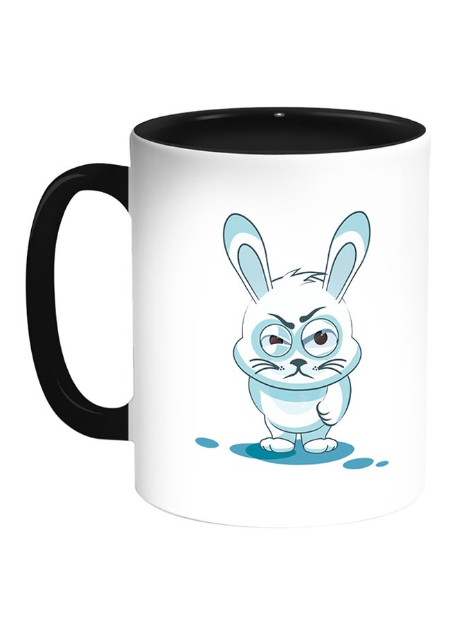 Decalac Rabbit Printed Coffee Mug White/Black 