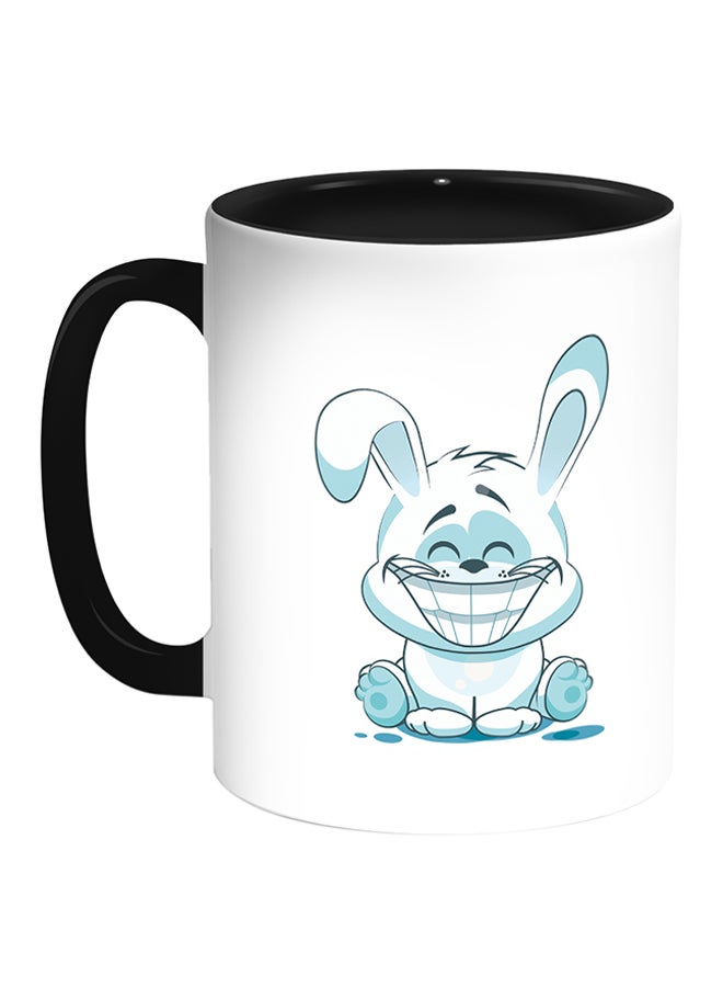 Decalac Rabbit Printed Coffee Mug White/Black 