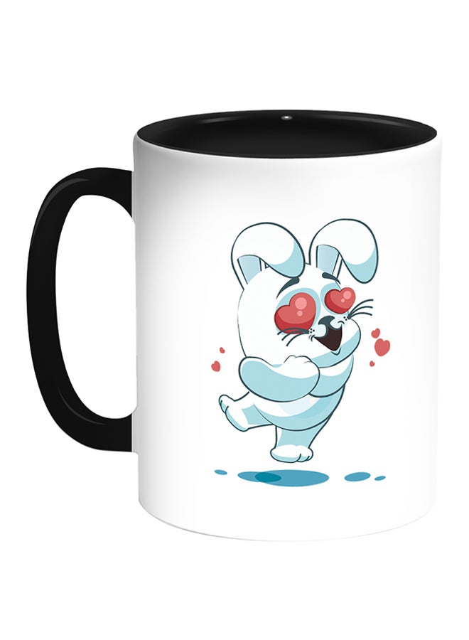 Decalac Rabbit Printed Coffee Mug White/Black 