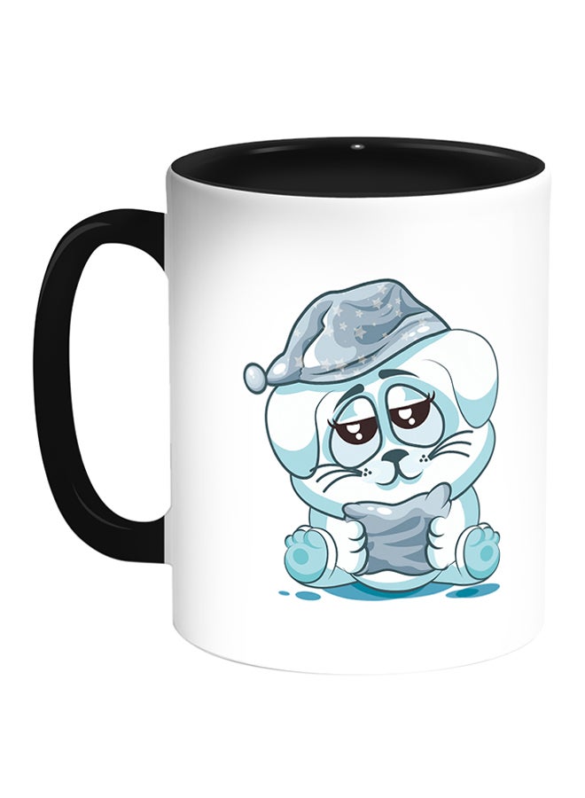 Decalac Rabbit Printed Coffee Mug White/Black 