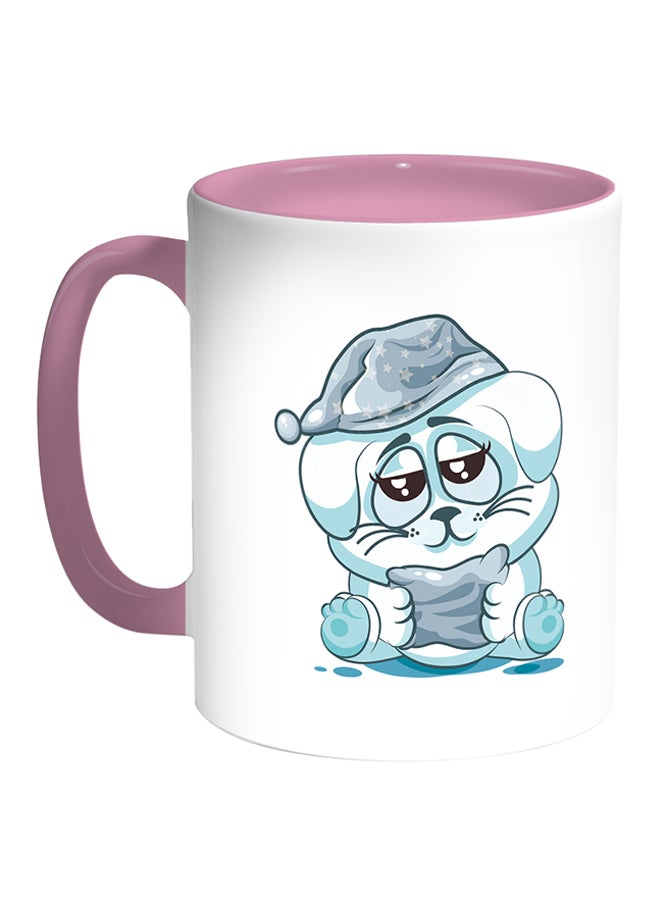 Decalac - Rabbit Printed Coffee Mug White/Pink - Image 1