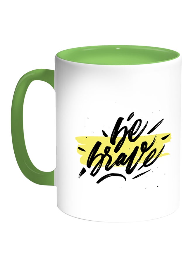 Decalac Sarcastic Laugh Printed Coffee Mug White/Green