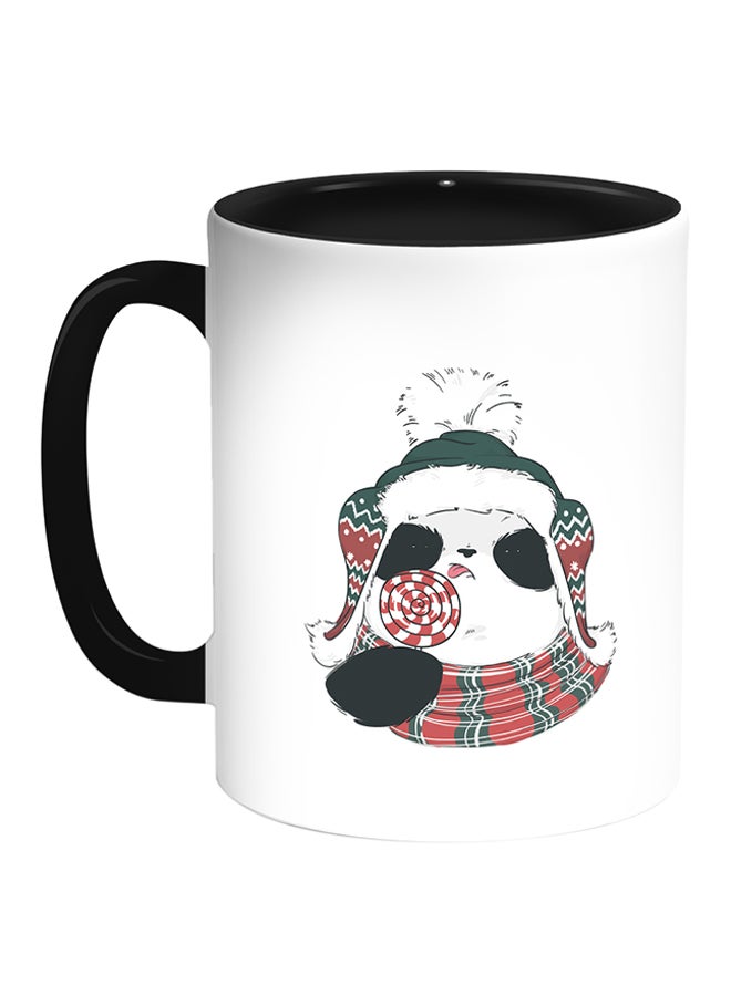 ديكالاك مج قهوة بطبعة على شكل الدبدوب تيدي أبيض/ أسود