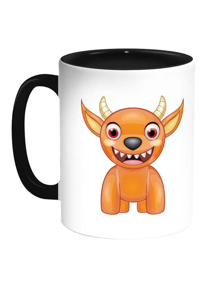 ديكالاك مج قهوة بطبعة شخصية كارتونية أبيض/ أسود