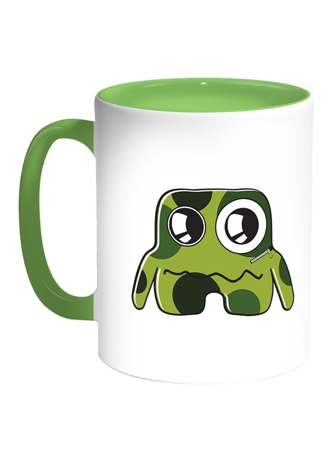 Decalac Cartoons Printed Coffee Mug White/Green