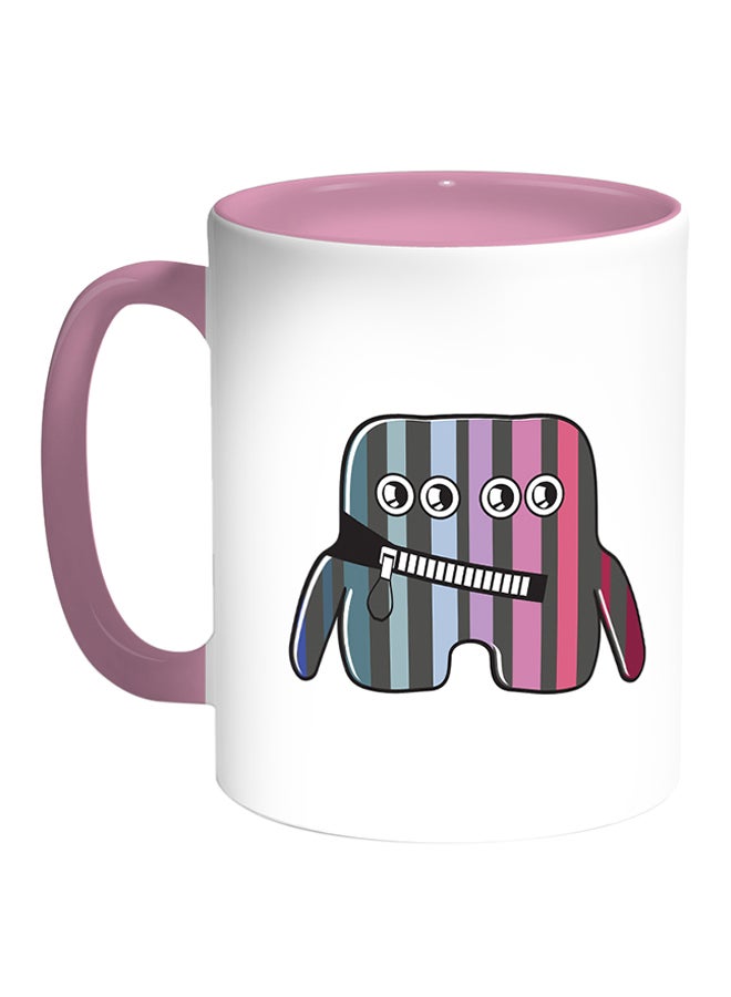 Decalac Cartoons Printed Coffee Mug White/Pink