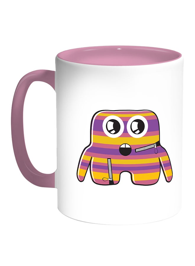 Decalac Cartoons Printed Coffee Mug White/Pink