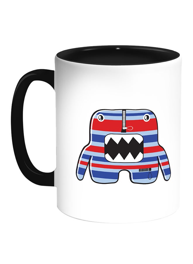 ديكالاك مج قهوة مطبوع عليه رسومات كرتونية أبيض/ أسود