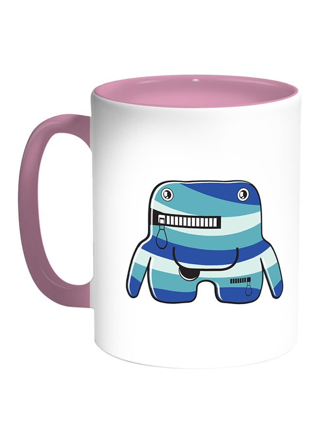 Decalac Cartoons Printed Coffee Mug White/Pink