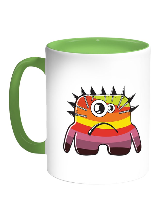 Decalac Cartoons Printed Coffee Mug White/Green