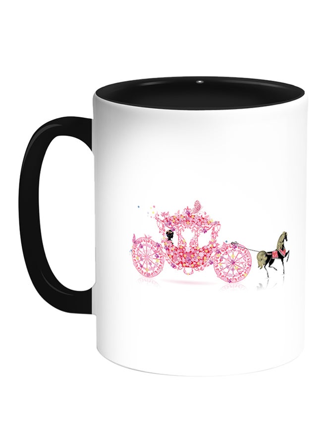 Decalac Princess Carriage Printed Coffee Mug White/Black