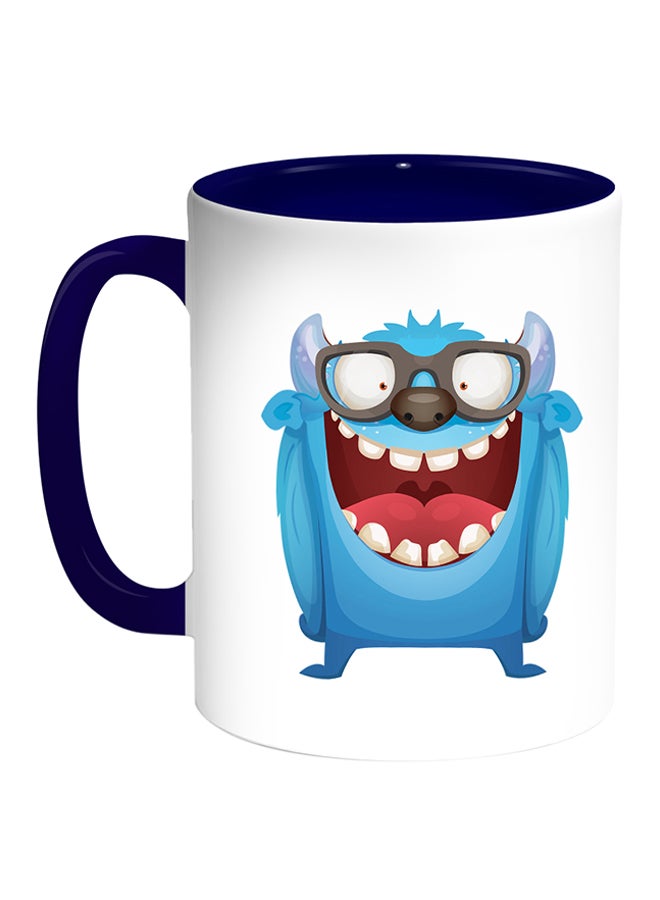 Decalac Cartoons Printed Coffee Mug White/Blue