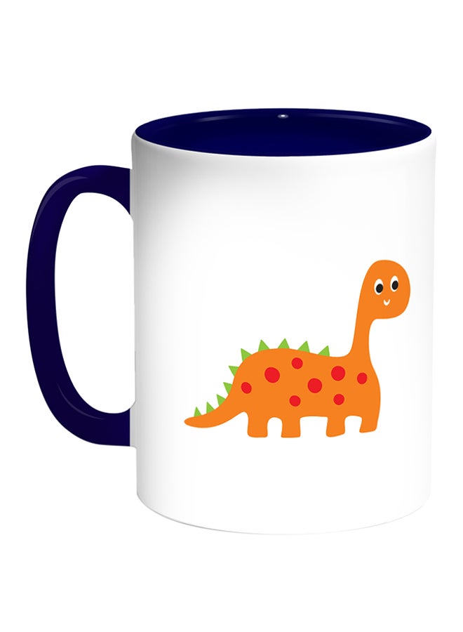 Decalac Dinosaur Printed Coffee Mug White/Blue